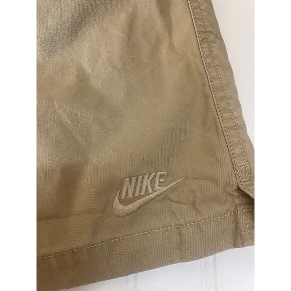 Nike Khaki Shorts Embroidered Logo Drawstring Casual Basic Size Mens XXL 3X - Picture 2 of 8